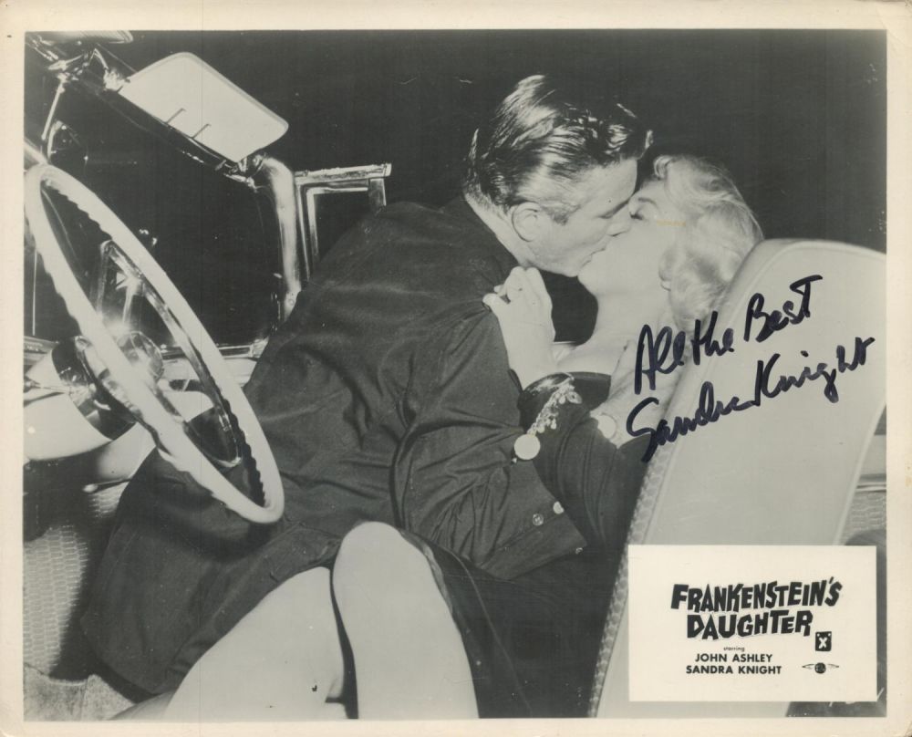 Lot 317: SANDRA KNIGHT American Actress signed vintage 'Frankenstein's Daughter'...