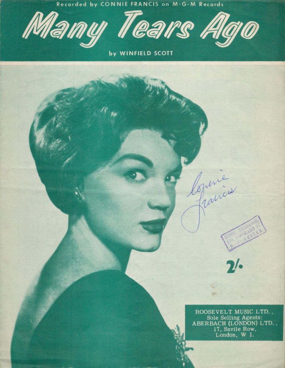 Lot 329: CONNIE FRANCIS American Pop Singer signed vintage 'Many...