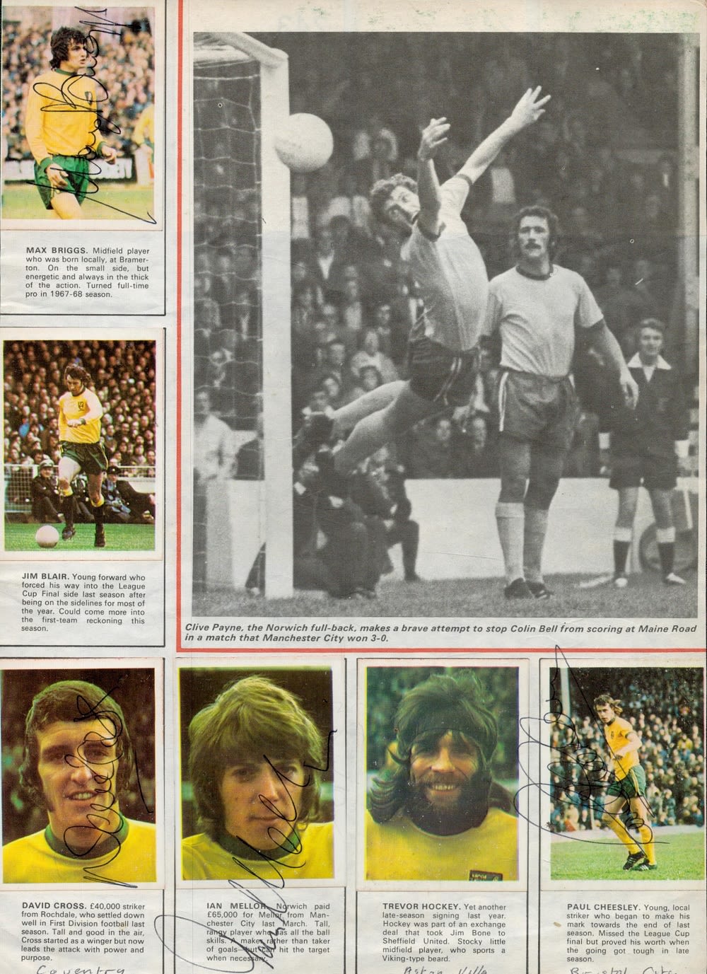 Lot 352: Multi signed bio pages by Max Briggs, David...