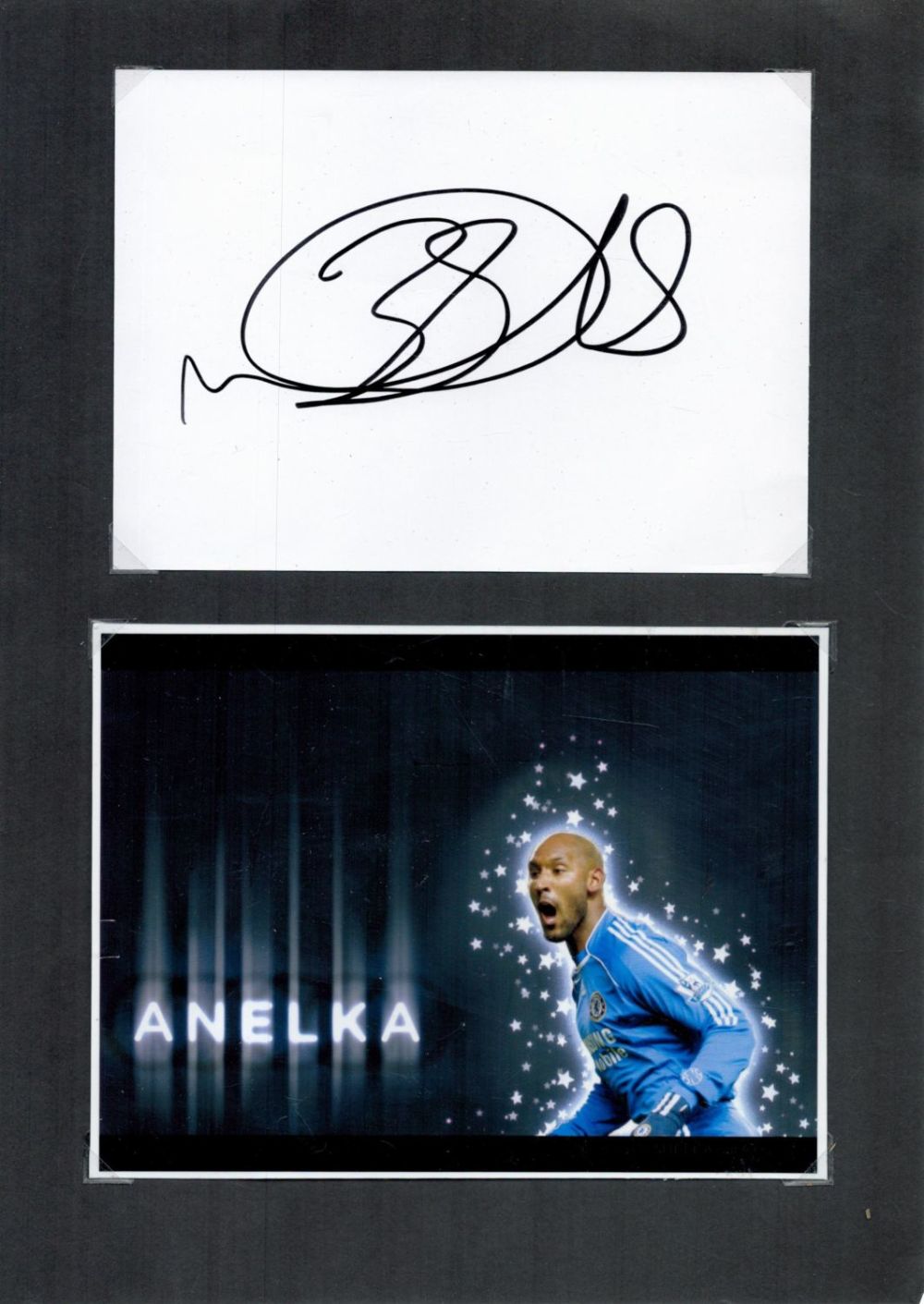 Lot 357: Nicolas Anelka 12x8 signature piece. Good condition. All...