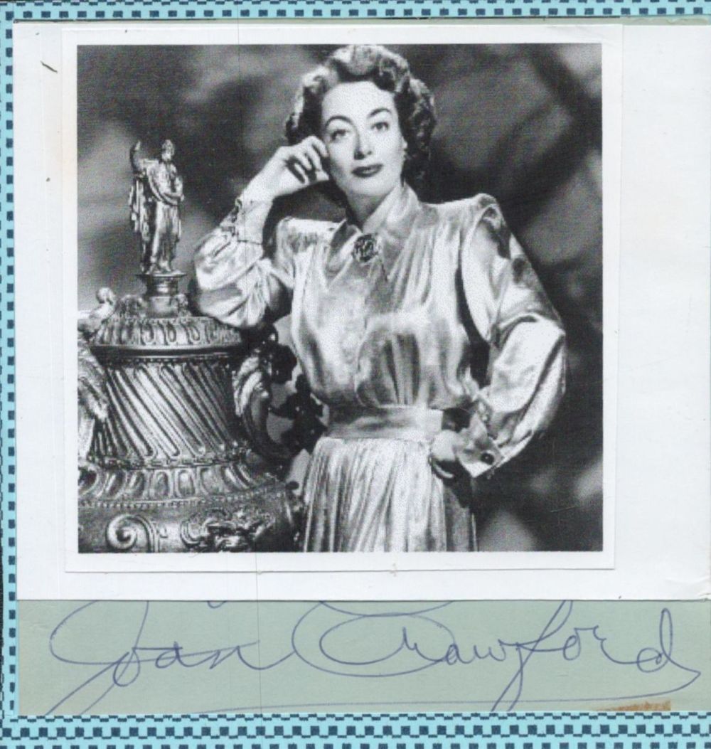 Lot 462: Joan Crawford small signature piece. Good condition. All...