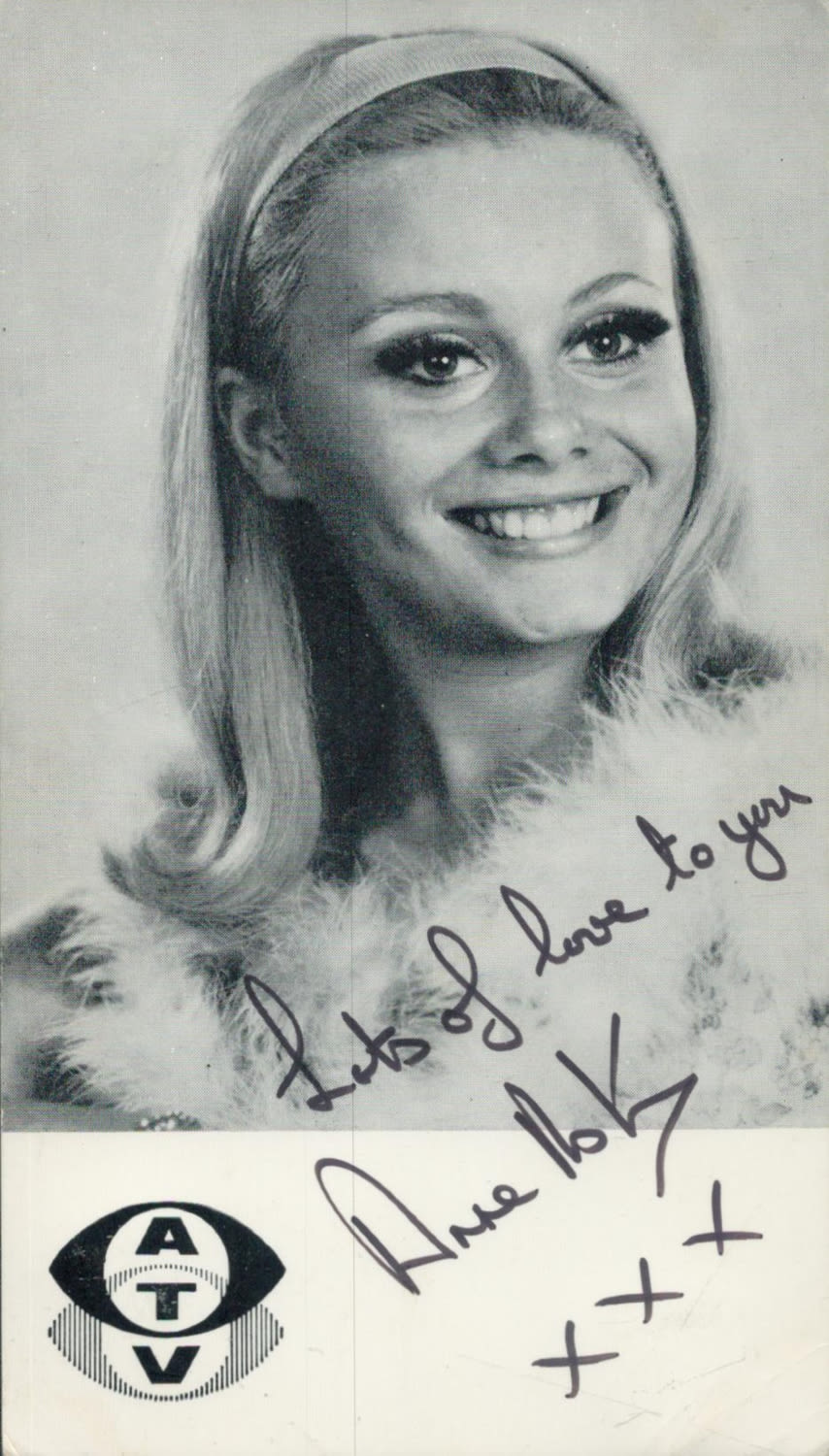 Lot 468: Anne Aston signed 6x3inch black and white photo....