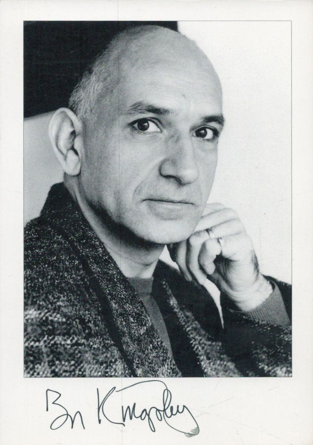 Lot 472: Ben Kingsley signed 6x4inch black and white photo....