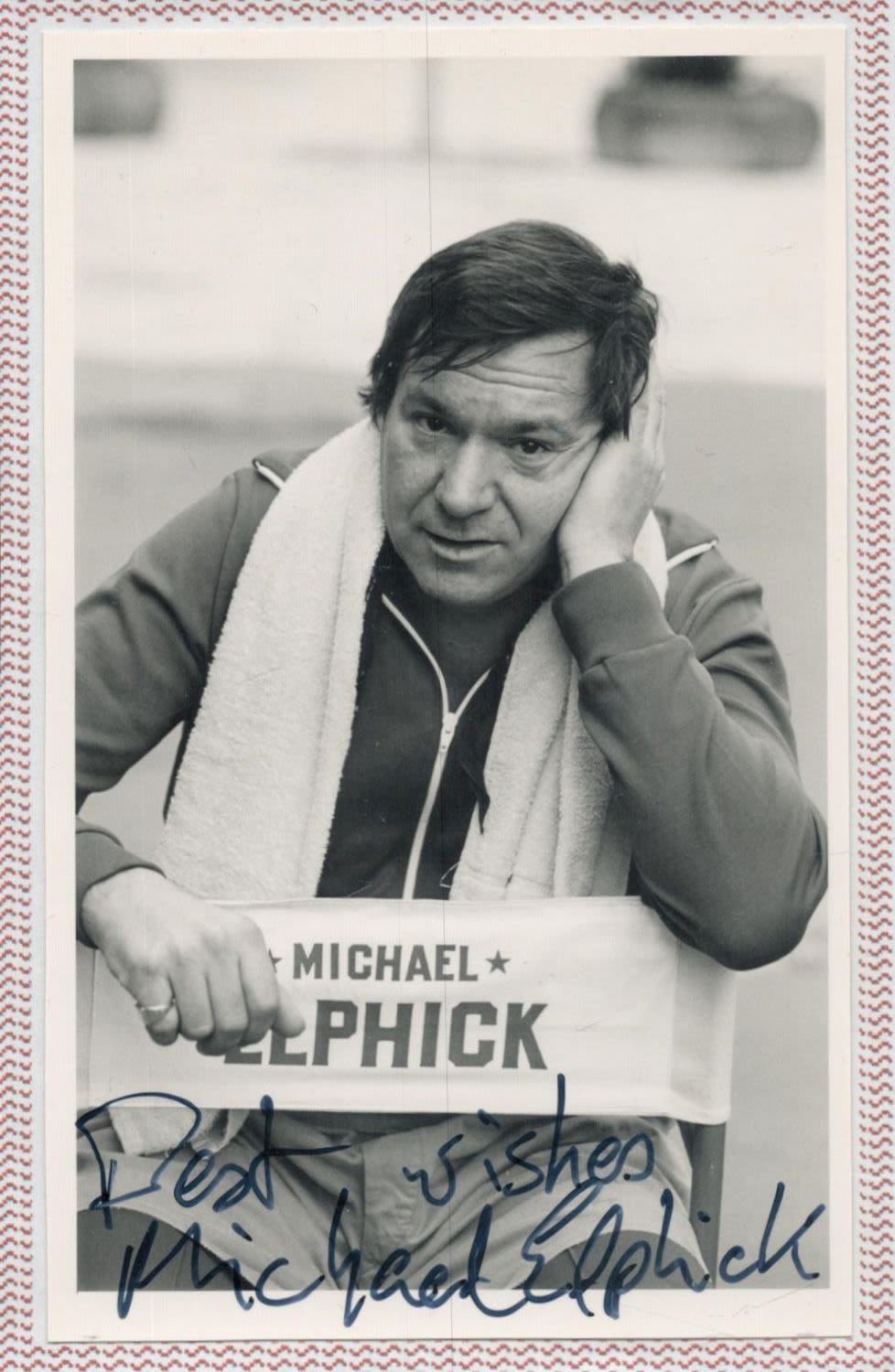 Lot 477: Michael Elphick signed 6x4inch black and white photo....
