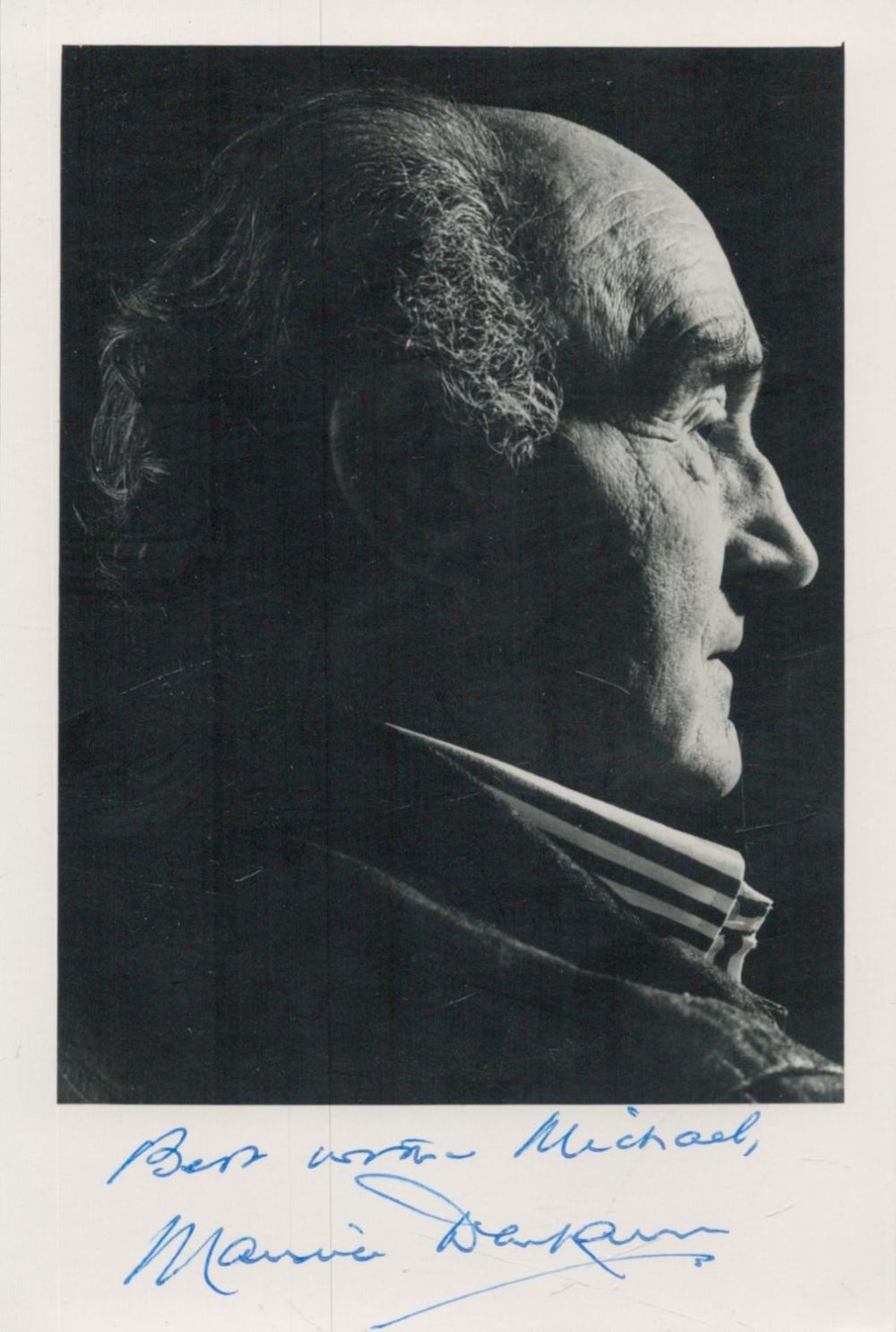 Lot 478: Maurice Denham signed 6x4inch black and white photo....