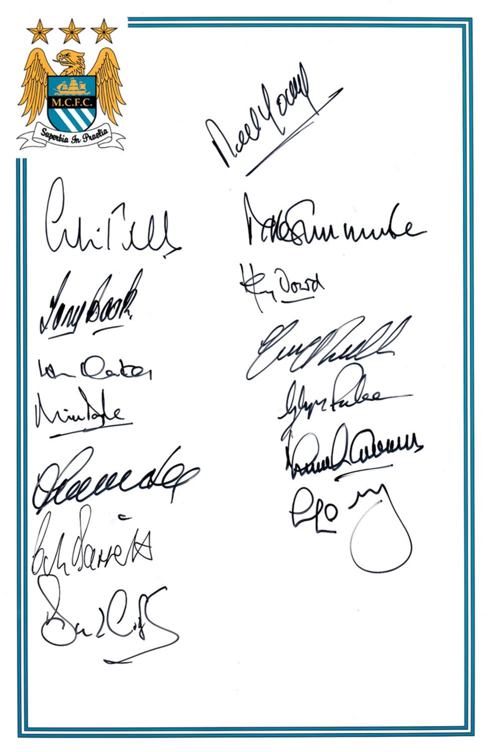 Lot 69: Autographed 1960s - 80s MANCHESTER CITY 12 x...