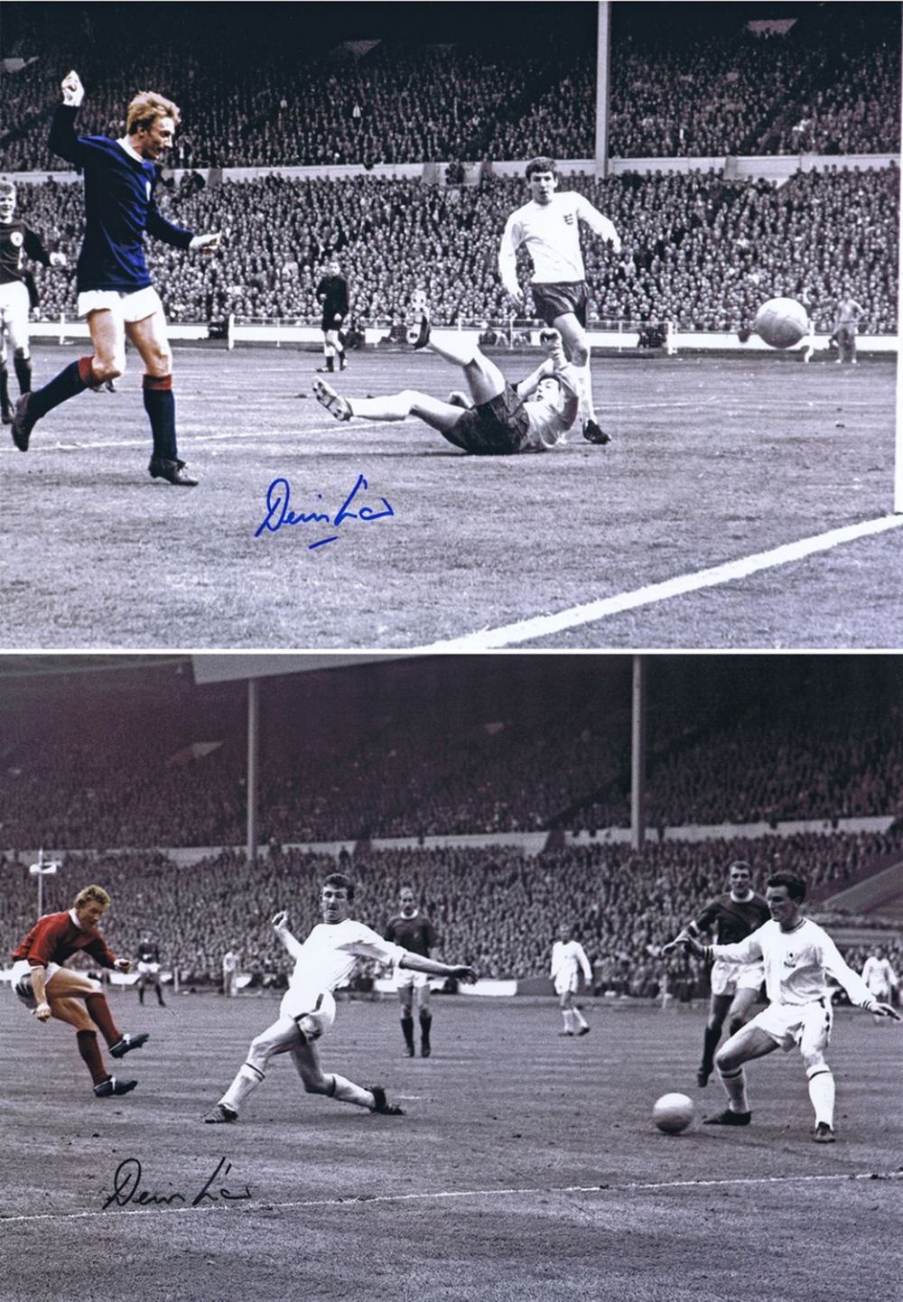Lot 76: Autographed 1963 / 1967 DENIS LAW 16 x...