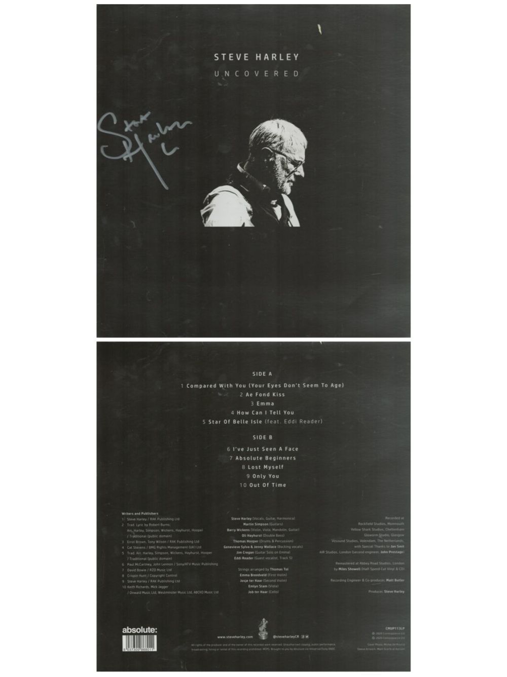 Lot 112: Steve Harley signed Uncovered album sleeve signature on...