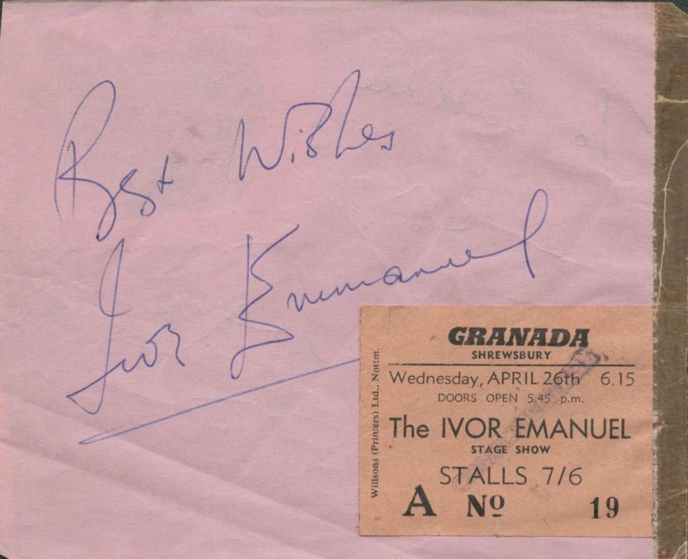 Lot 116: Ivor Emanuel signed 6x4 album page with mounted...