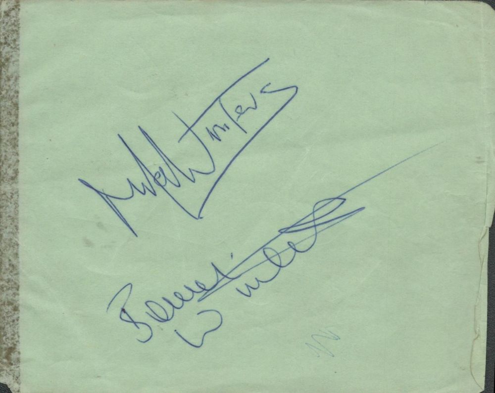 Lot 117: Mike and Bernie Winters signed 6x4 album page....