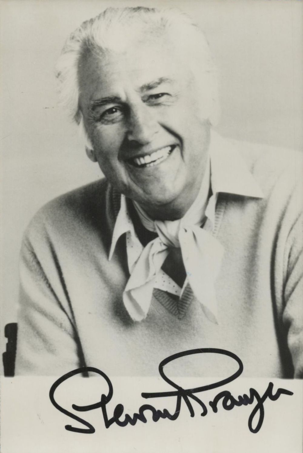 Lot 193: Stewart Granger signed 6x4 inch black and white...