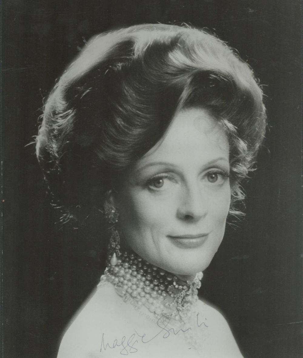 Lot 202: Maggie Smith signed 10x8 inch black and white...