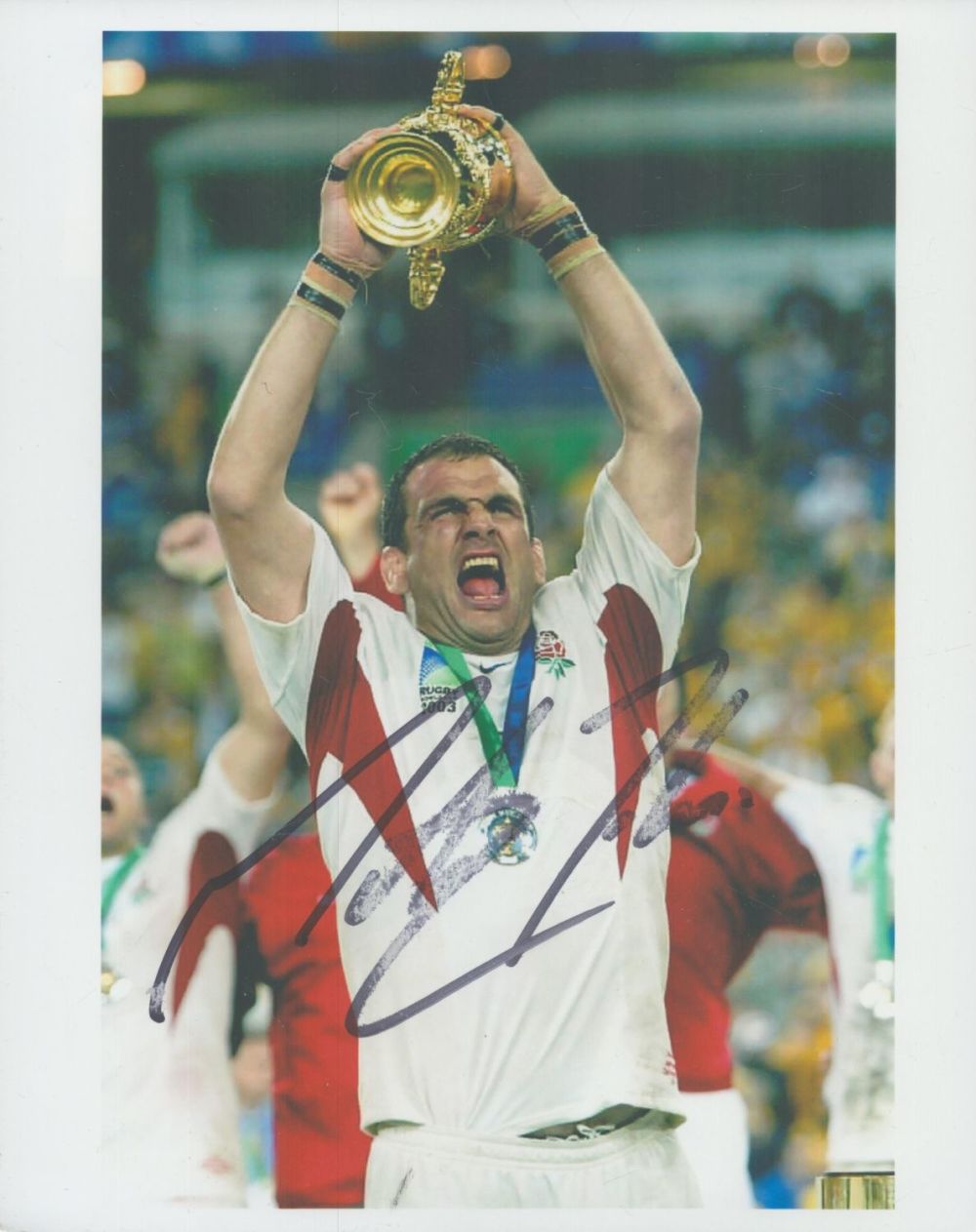 Lot 120: Rugby Union Martin Johnson signed 10x8 inch colour...