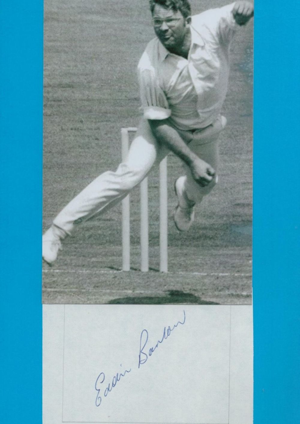 Lot 152: Cricket. Eddie Barlow Signed Autograph Card with Black...