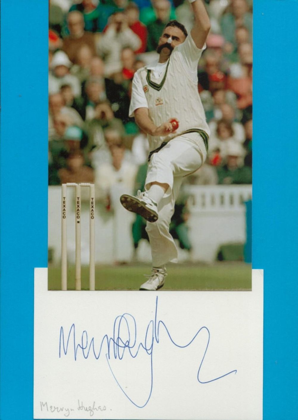 Lot 153: Cricket. Mervin Hughes Signed Autograph Card with Colour...