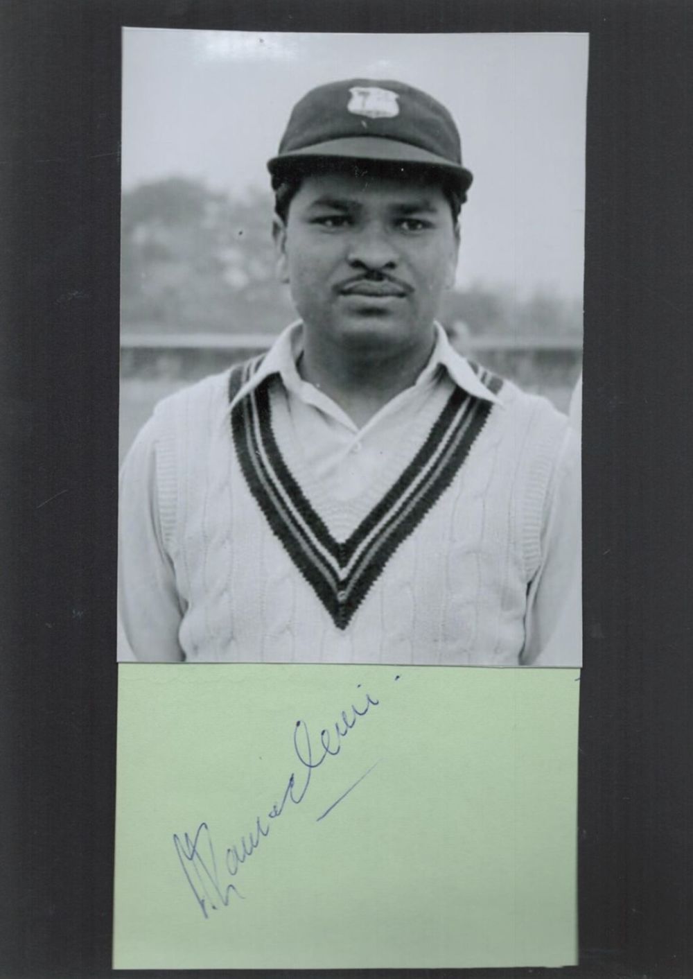 Lot 158: Cricket. Sonny Ramadhin Signed Signature Piece with Black...