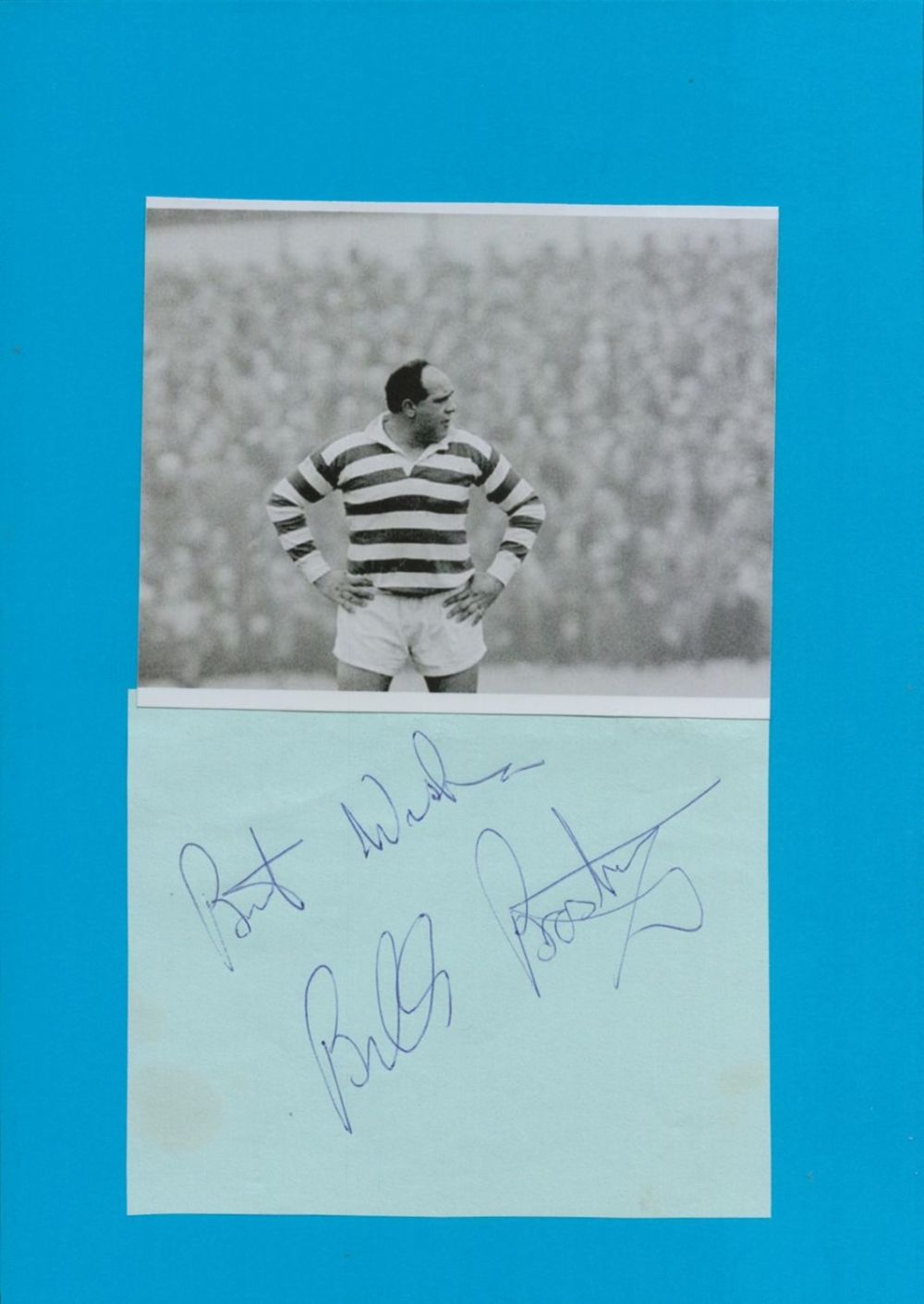 Lot 160: Rugby. Billy Boston MBE Signed Signature Piece with...