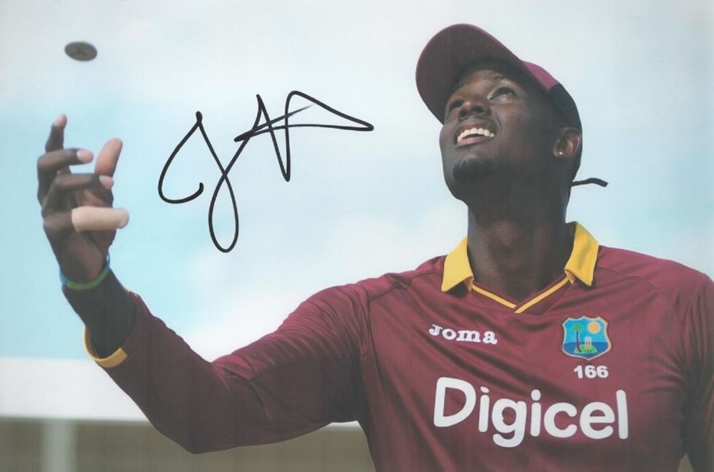 Lot 172: Cricket Jason Holder signed 12x8 inch colour photo...