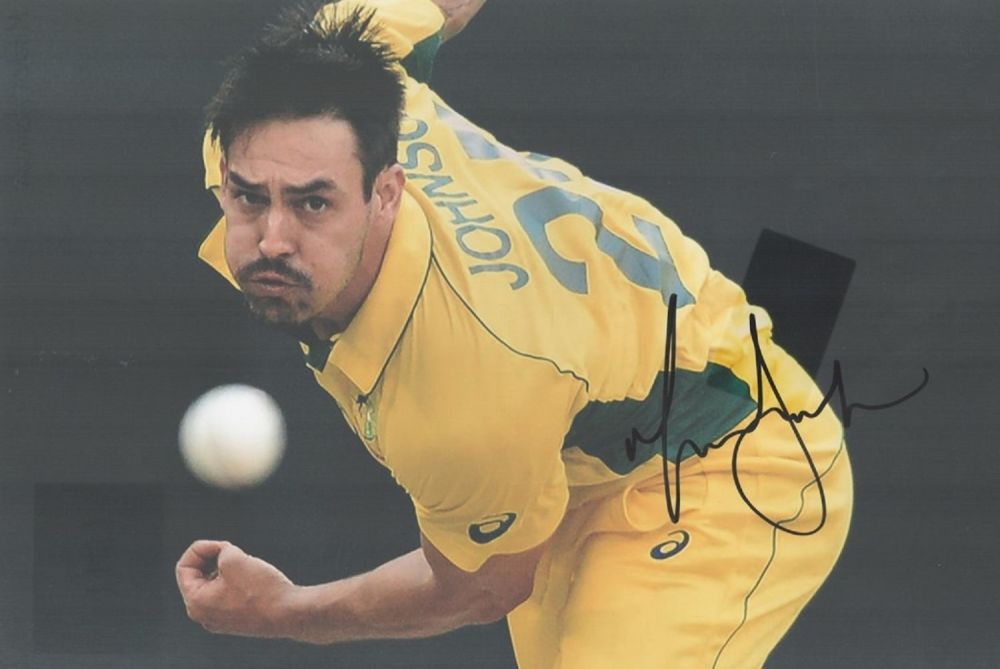 Lot 173: Cricket Mitchell Johnson signed 12x8 inch colour photo...