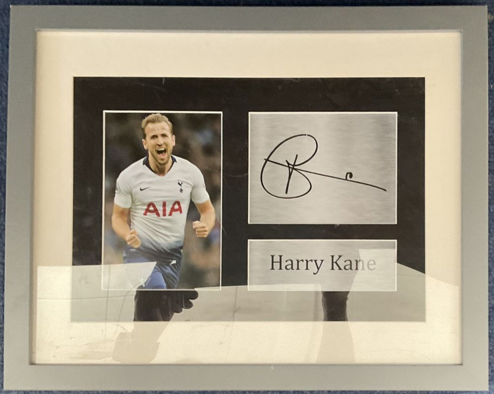 Lot 205: Football Harry Kane 15x12 inch overall mounted and...
