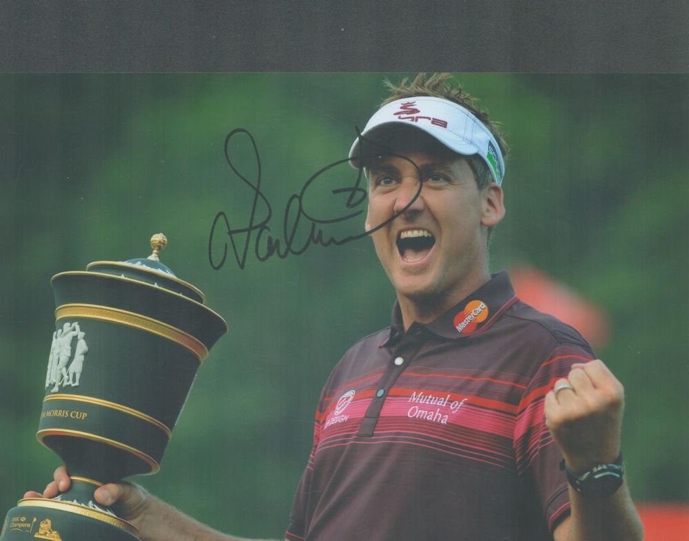 Lot 214: Golf Ian Poulter signed 12x8 inch colour photo....