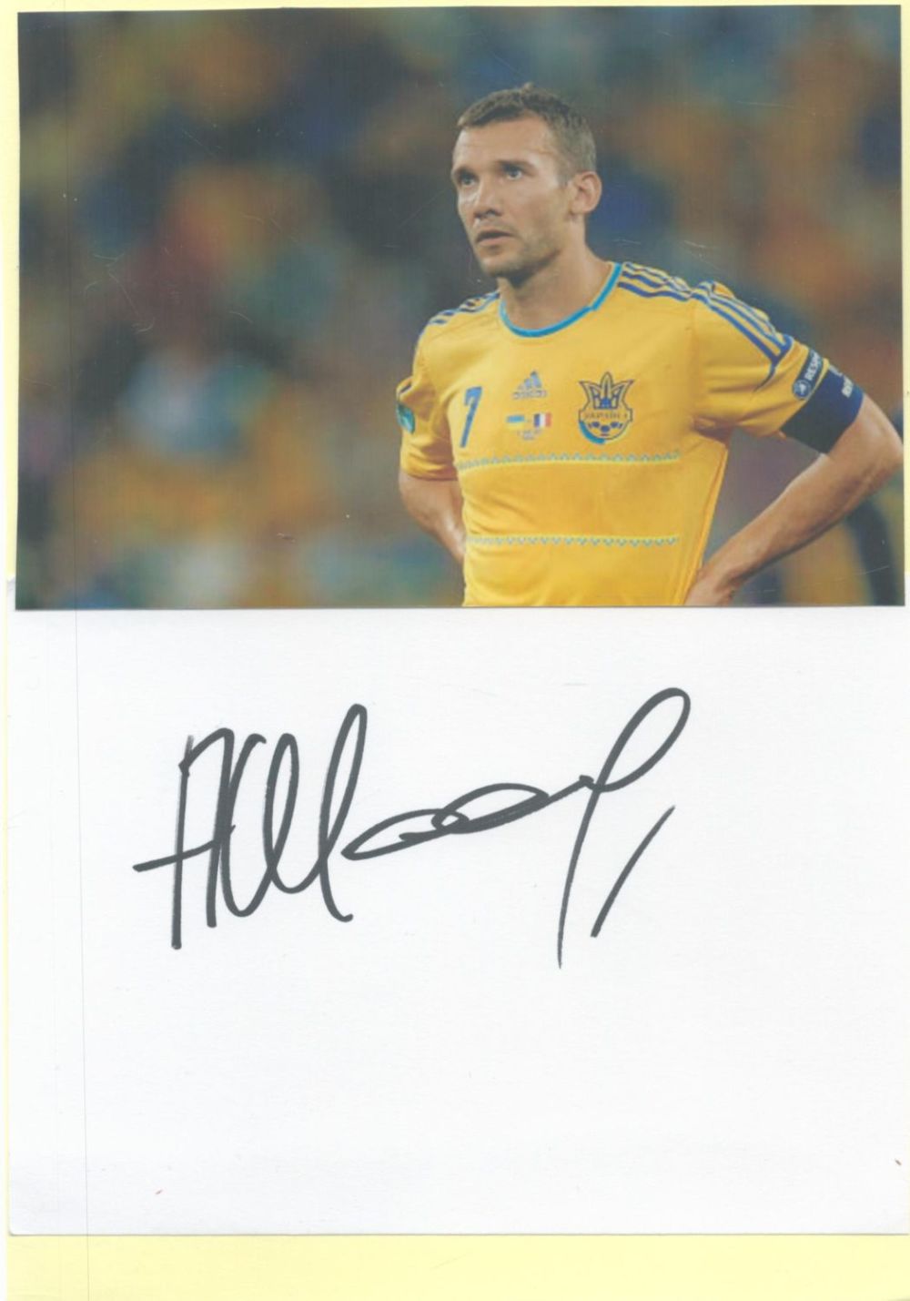 Lot 224: Football. Andriy Shevchenko Signed Autograph Card with Colour...