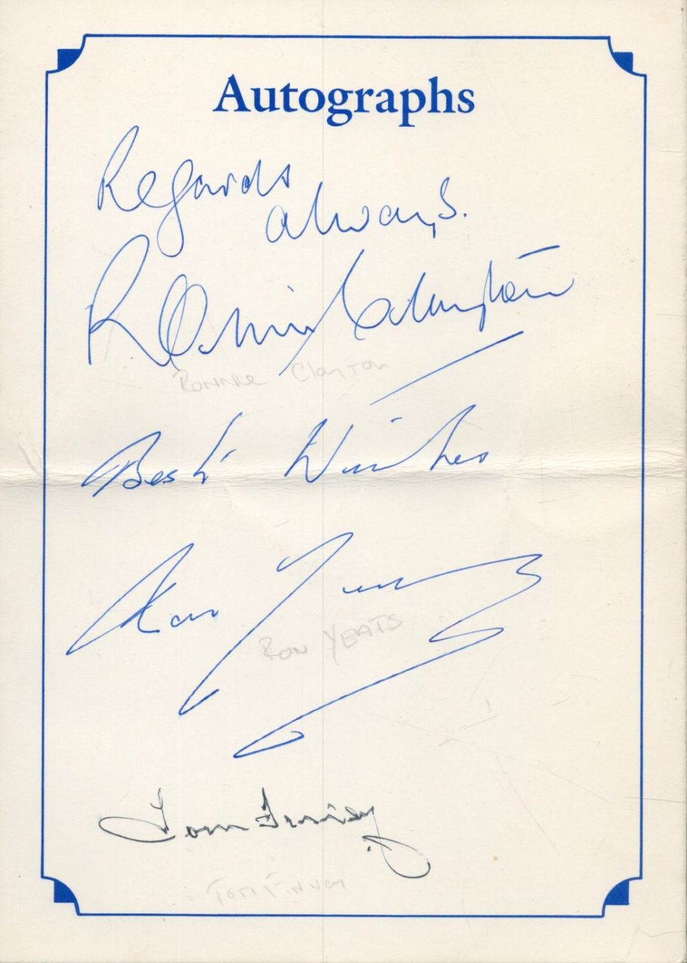 Lot 226: Football Tom Finney, Ronnie Clayton and Ron Yeats...