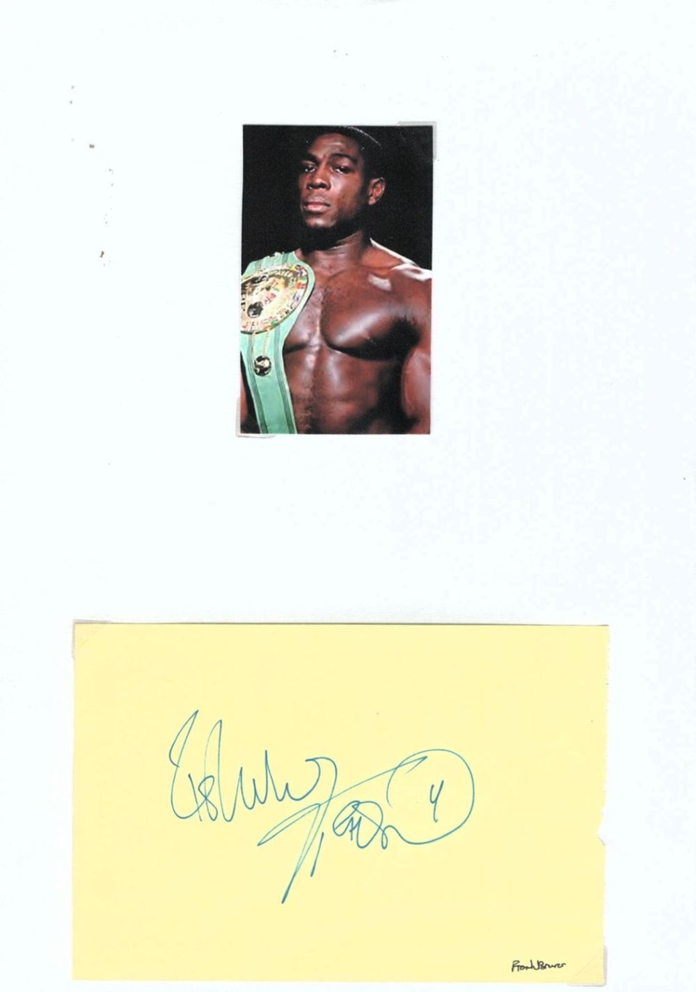 Lot 256: Boxing Frank Bruno signed 6x4 album page and...