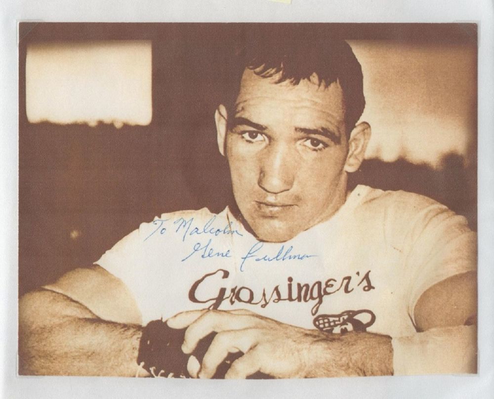 Lot 260: Boxing Gene Fullmer signed 8x6 black and white...