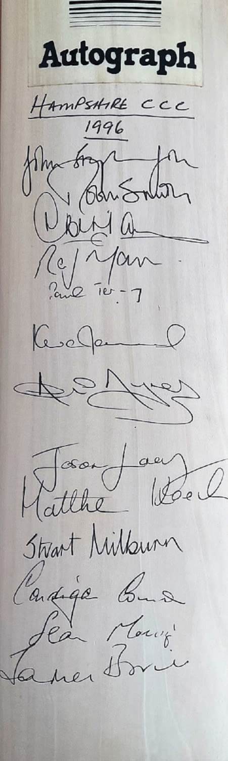 Lot 299: Cricket bat Signed by 13 members of the...