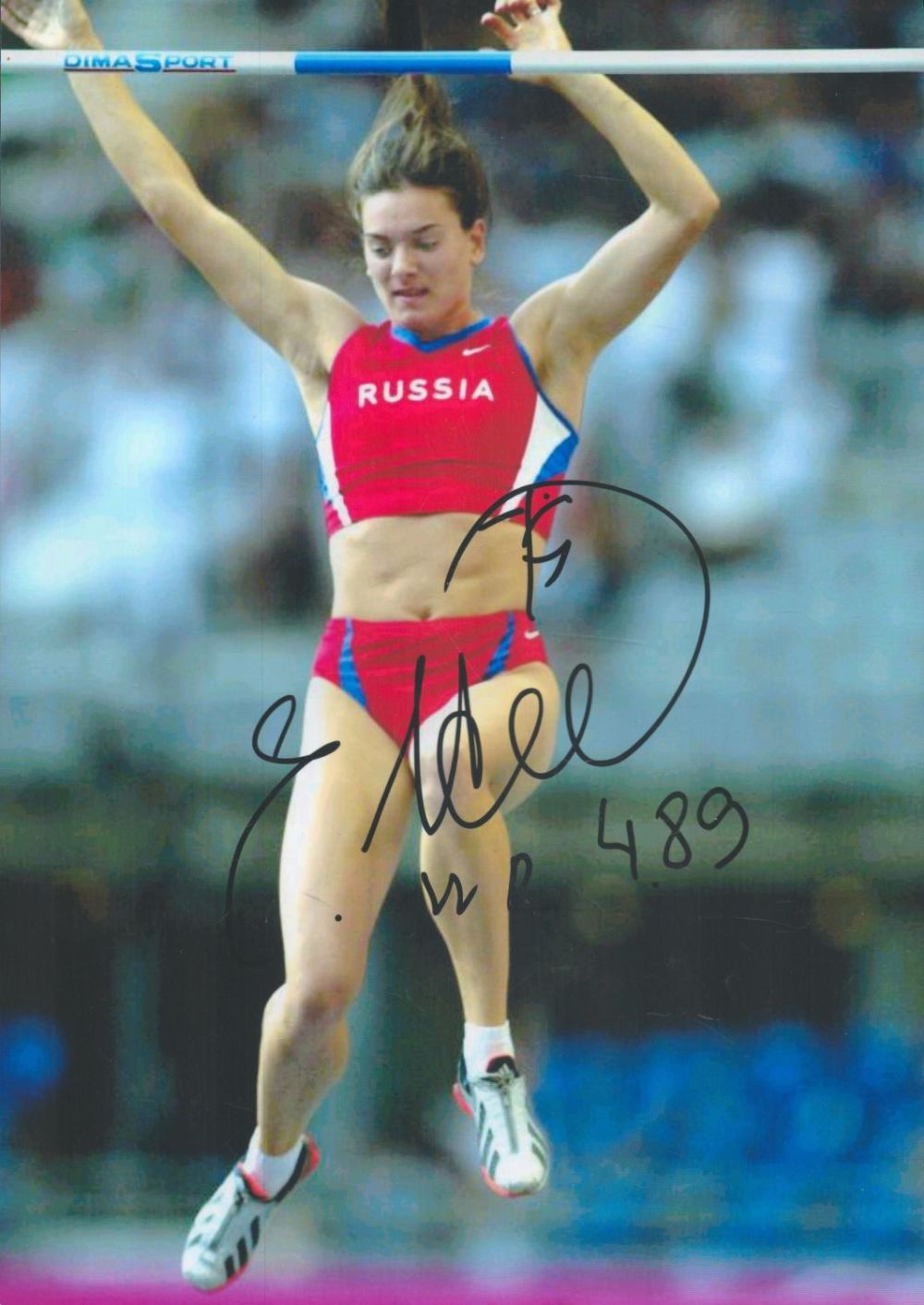 Lot 300: Athletics Yelena Isinbayeva signed 12x8 inch colour photo....