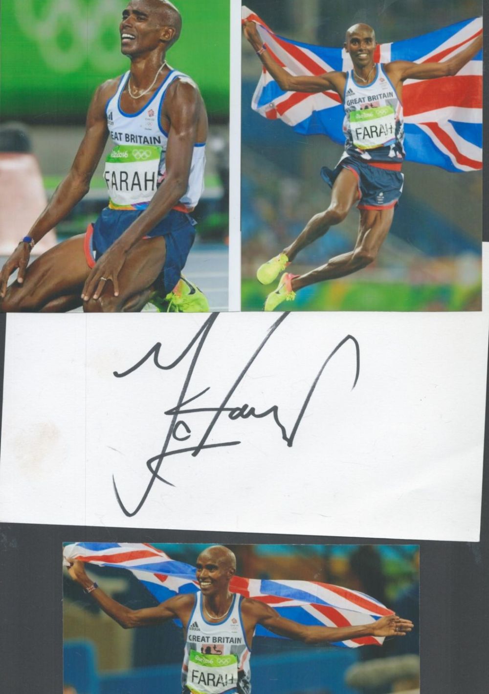 Lot 308: Athletics Mo Farah 12x8 inch signature piece includes...