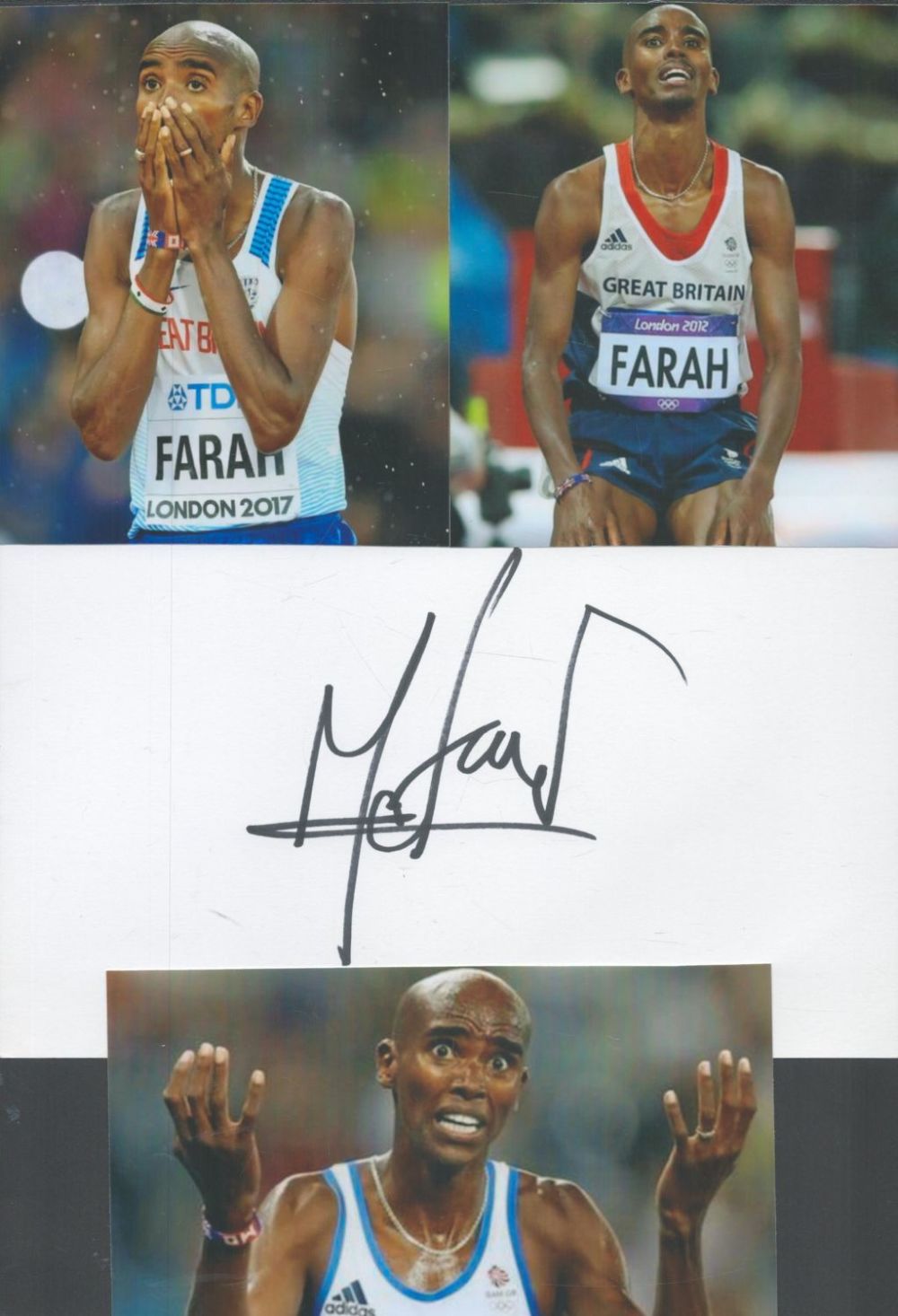 Lot 309: Athletics Mo Farah 12x8 inch signature piece includes...