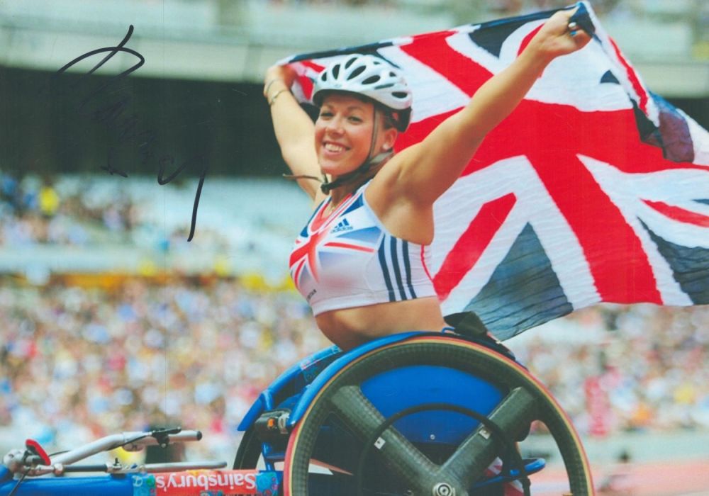 Lot 322: Paralympics Hannah Cockcroft signed 12x8 inch colour photo....
