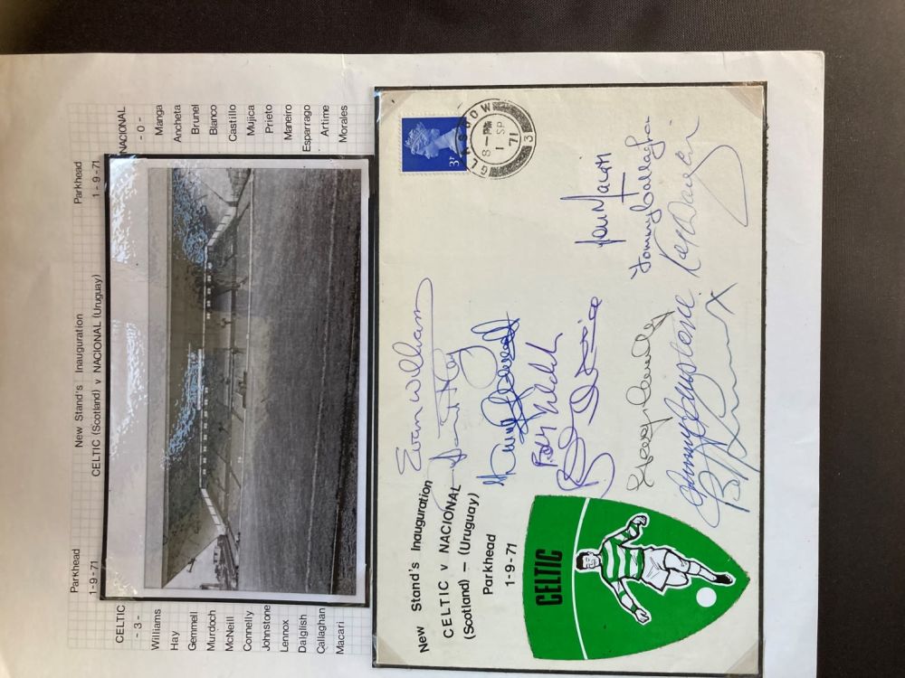 Lot 70: Celtic v Nacional 1971 multiple team signed football...