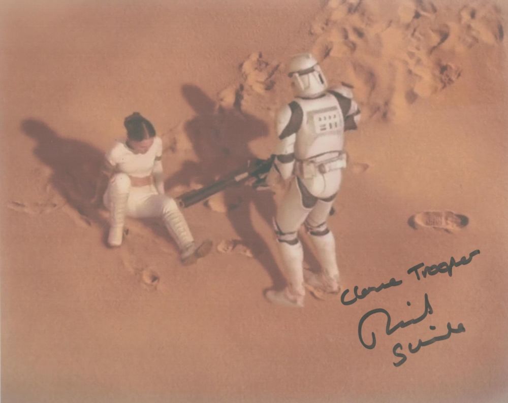 Lot 154: Richard Stride signed Star Wars Clone Trooper 10x8...