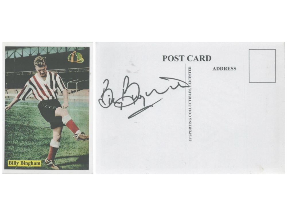Lot 156: Billy Bingham (Sunderland) Signed 6 x 4 inch...