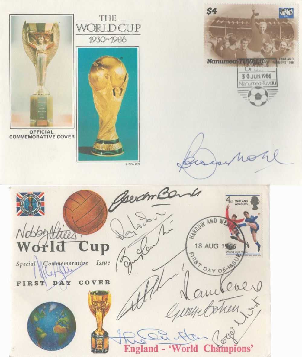 Lot 161: 1966 Full Team signed on 2 covers. 1986...
