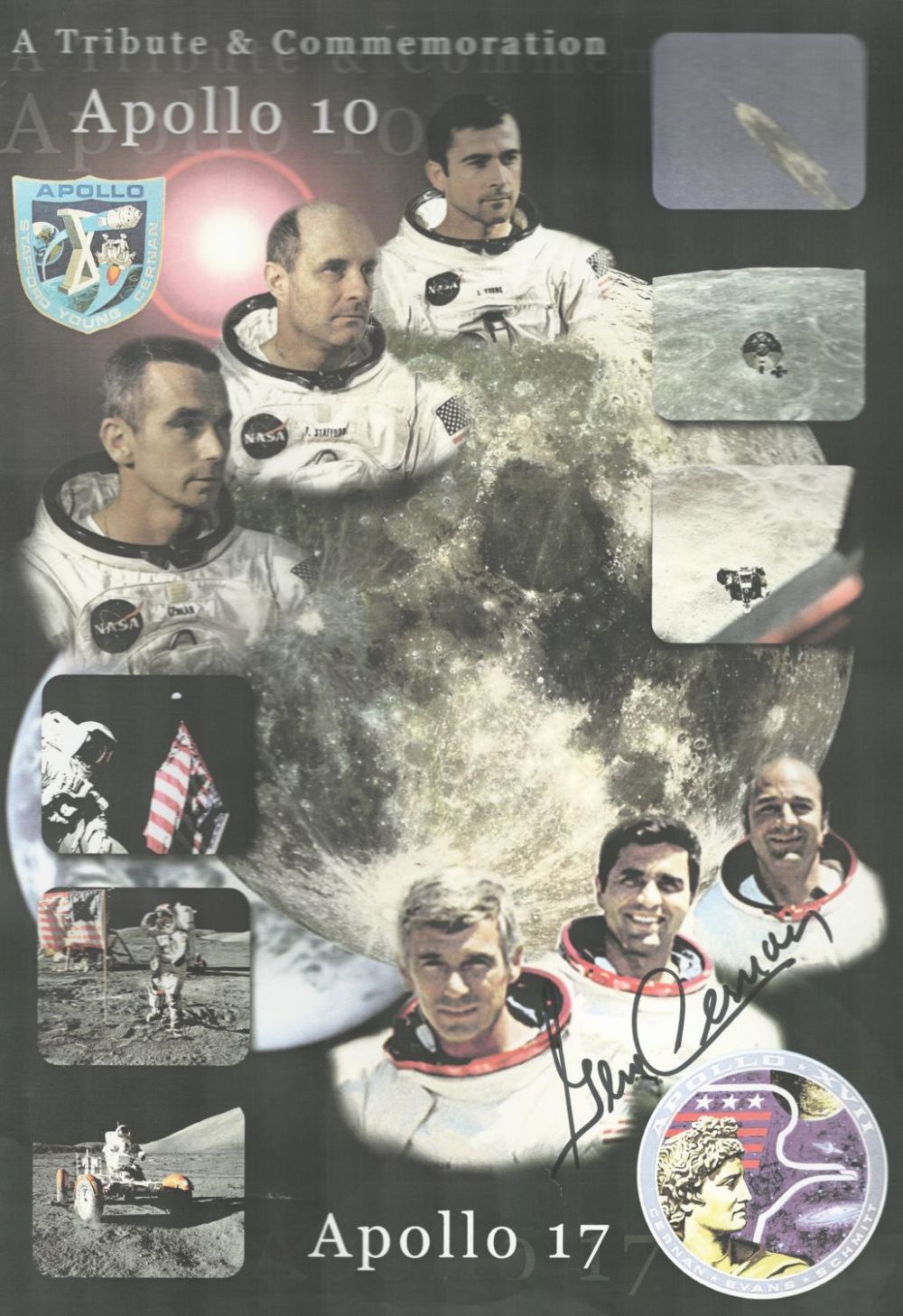 Lot 164: Apollo 17 Moonwalker Gene Cernan Signed 12x18 inch...