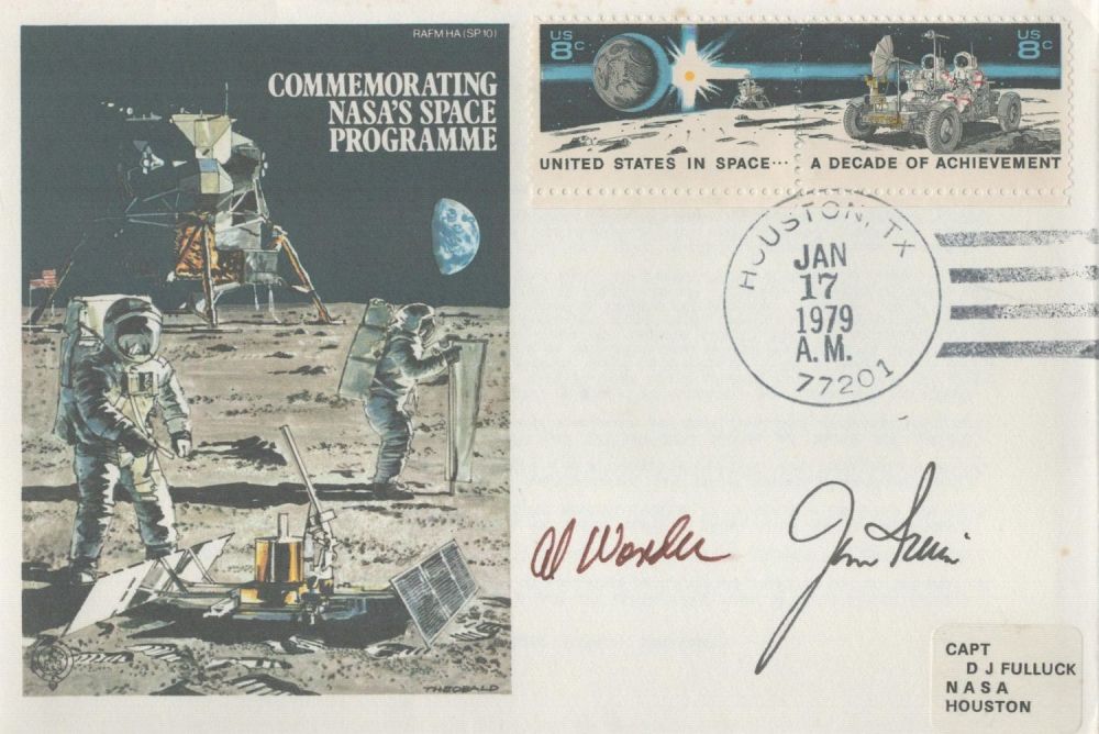 Lot 166: Apollo 15 postal cover hand signed by Lunar...