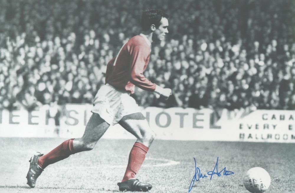 Lot 188: Football John Aston signed 12 x 8 inch...