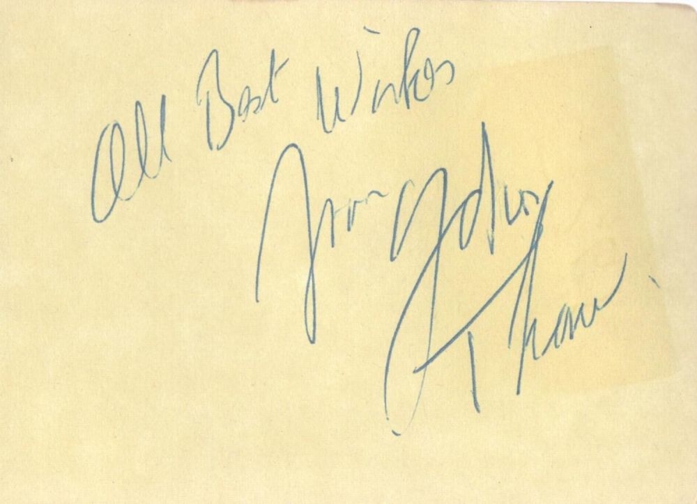 Lot 192: John Thaw signed album page. Good condition. All...