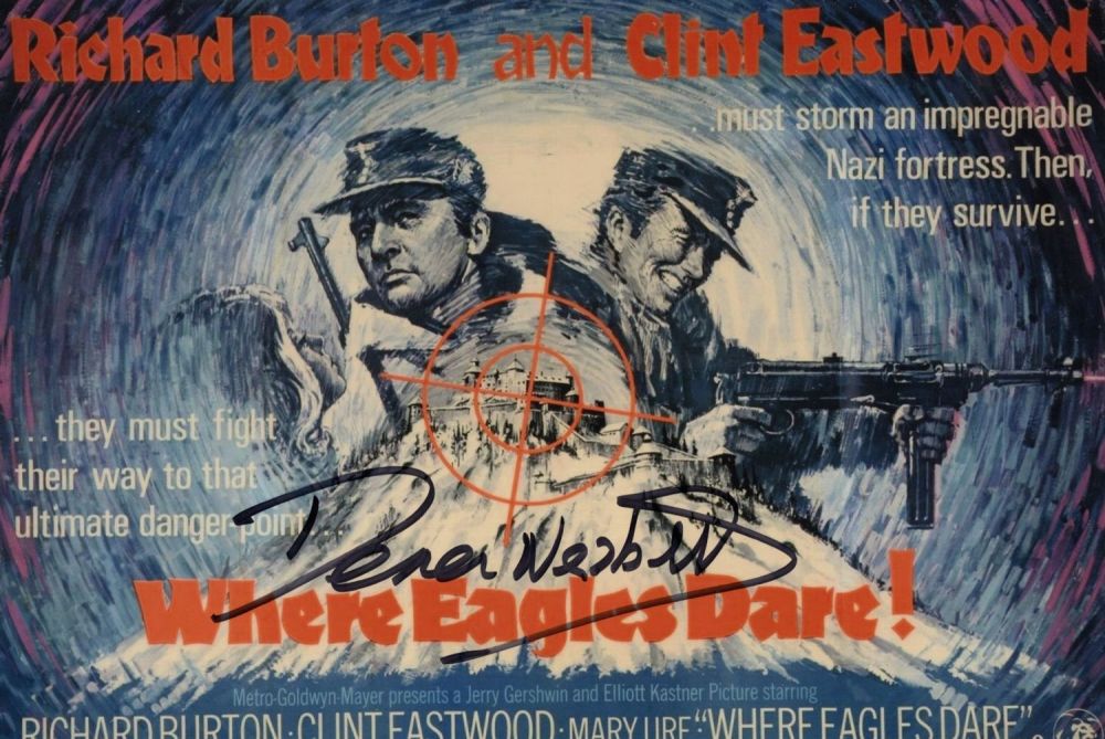 Lot 284: Where Eagles Dare war movie 8x12 inch poster...
