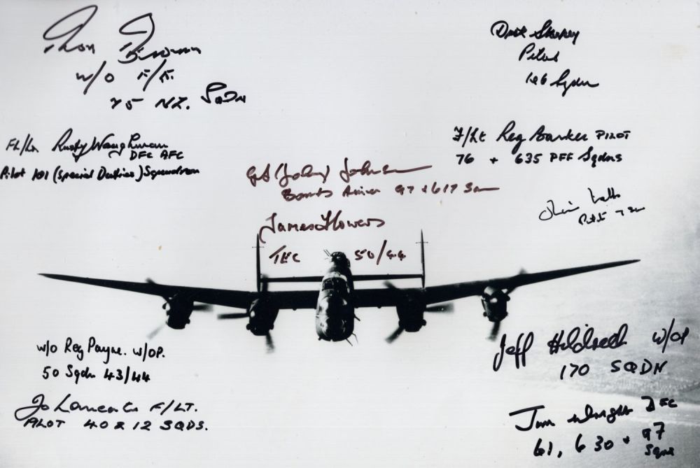 Lot 286: WW2 RAF Bomber Command veterans multi signed 8x12...