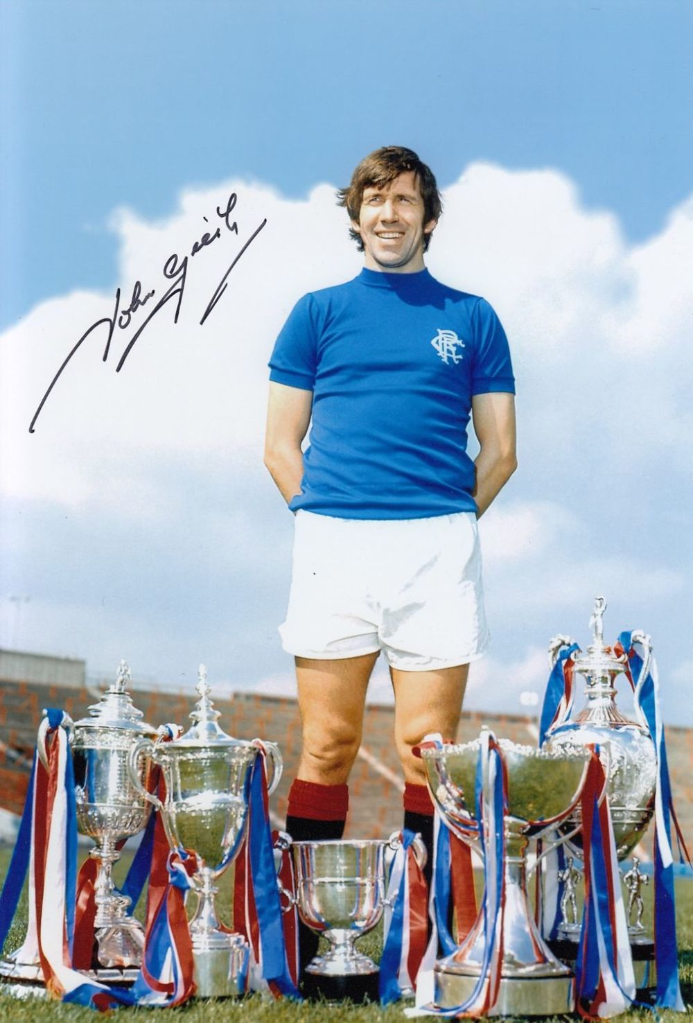 Lot 349: Autographed JOHN GREIG 12 x 8 photo :...