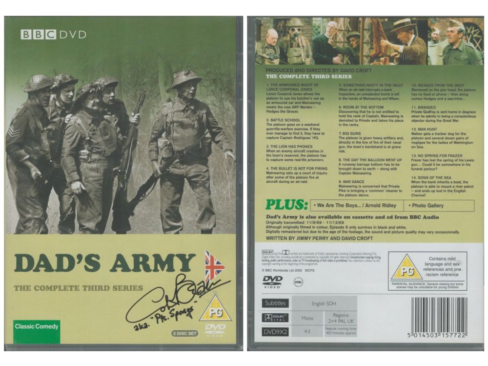 Lot 376: Signed Colin Bean aka ""PtE Sponge"" DVD sleeve...