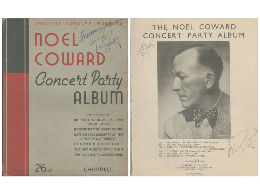Lot 384: Multi signed Noël Coward plus 2 others. Chappell...