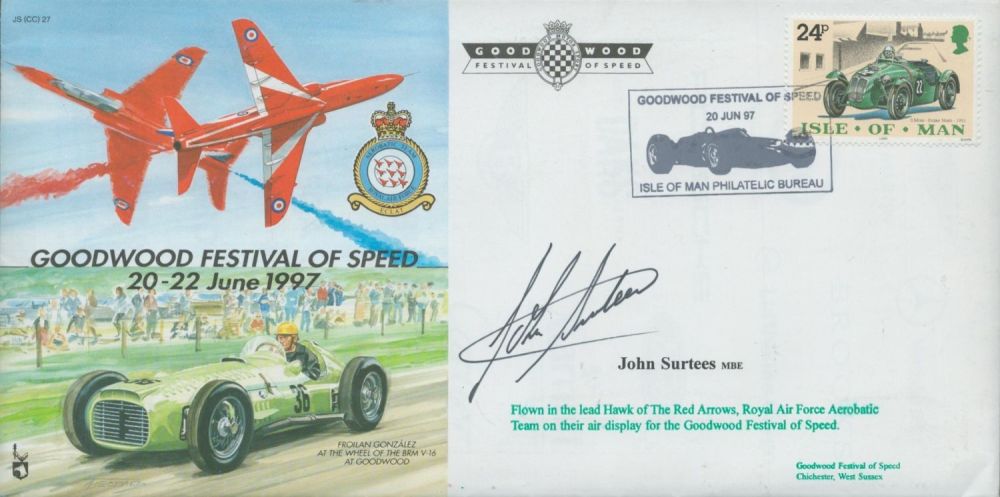 Lot 385: John Surtees MBE signed FDC Goodwood Festival of...