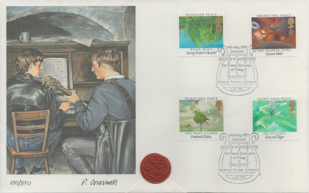 Lot 397: P. Cornwell FDC Wax seal. Four stamps plus...