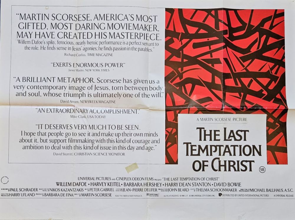 Lot 405: The Last Temptation of Christ Approx. 30x40 Inch...